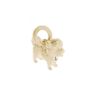 Maltipoo Solid Gold Dog Charm