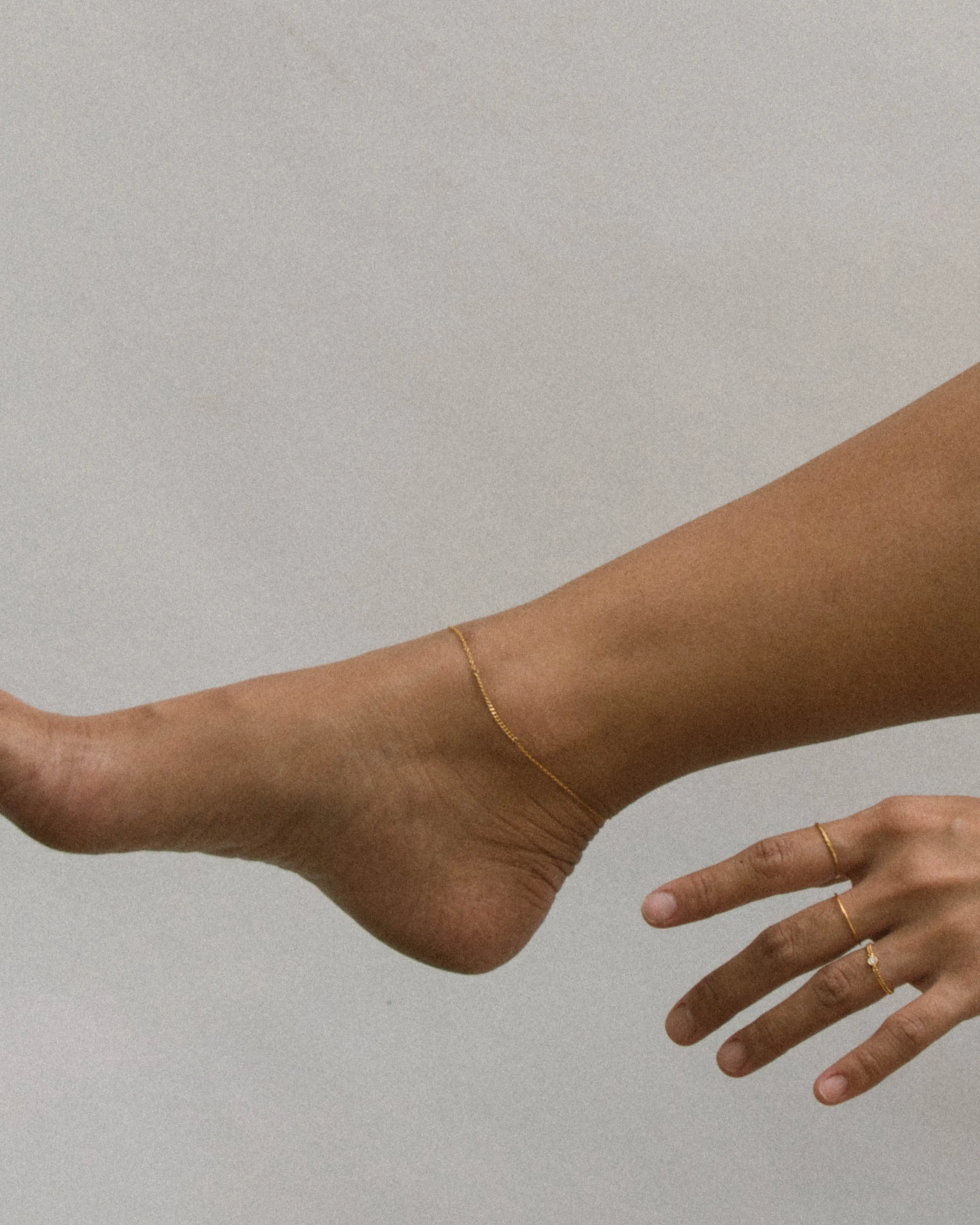 Mixed Chains Anklet, Solid 18k Gold