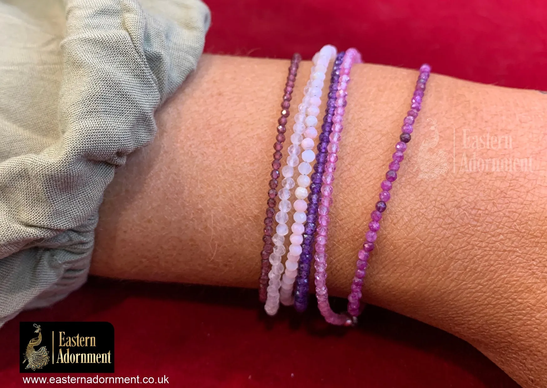 Moonstone Micro Cut Bead Bracelet