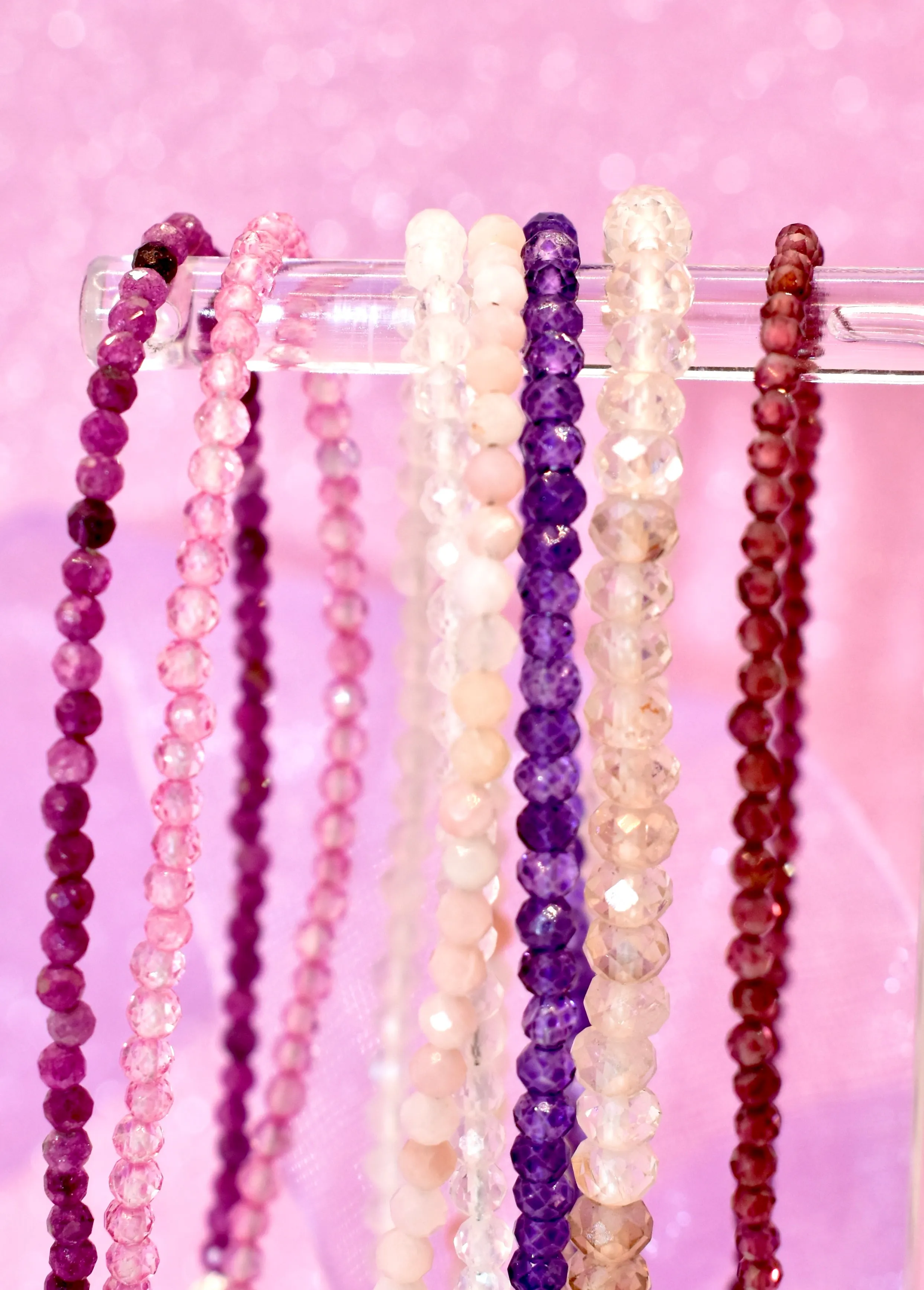 Moonstone Micro Cut Bead Bracelet