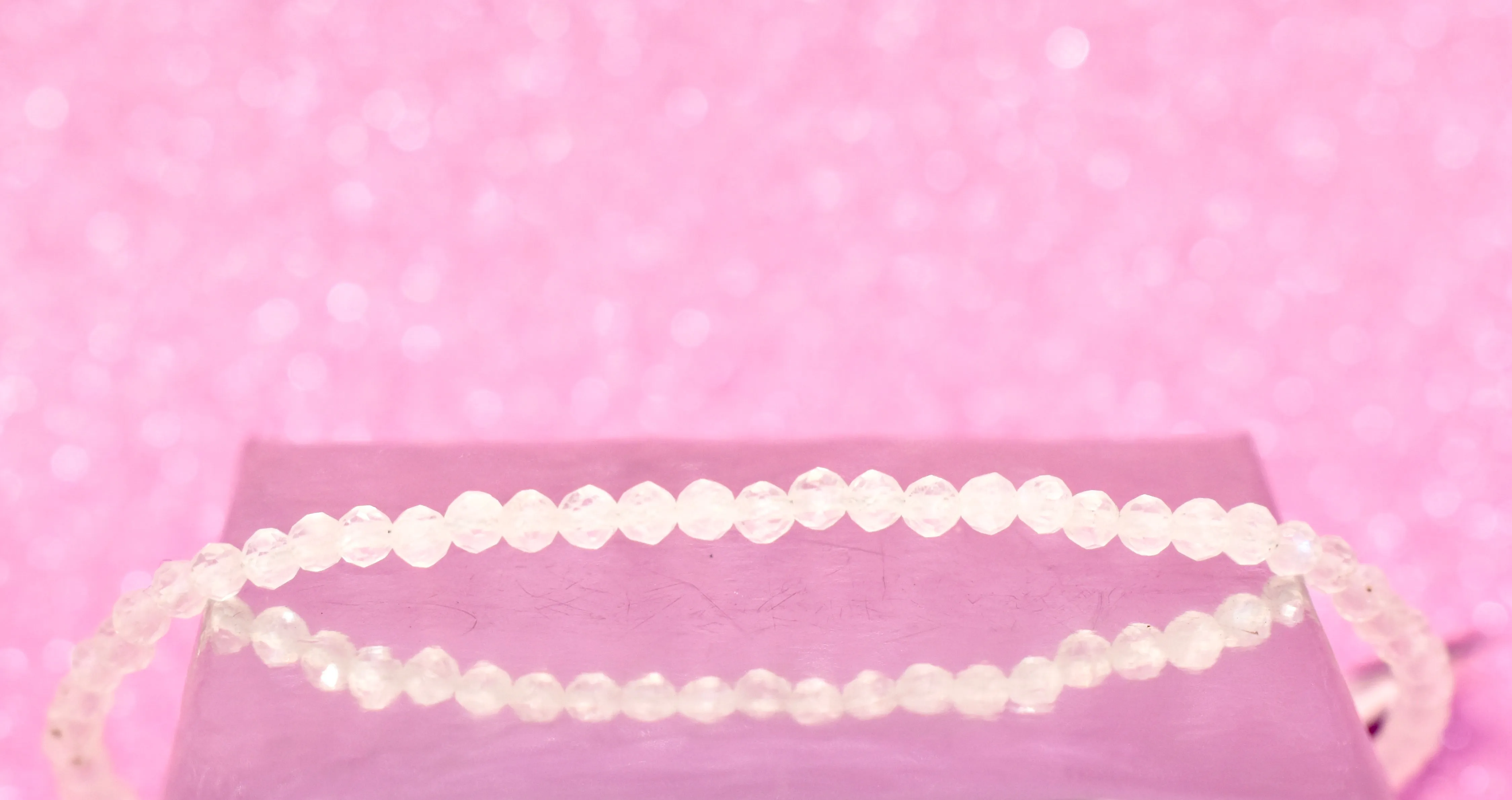 Moonstone Micro Cut Bead Bracelet