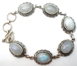 Moonstone Rainbow Bracelet Sterling Silver PTI