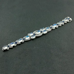Moonstone, Sapphire & Diamond Bracelet