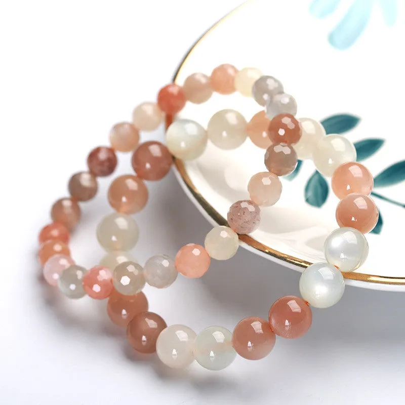 Moonstone Sunstone Crystal Bracelet
