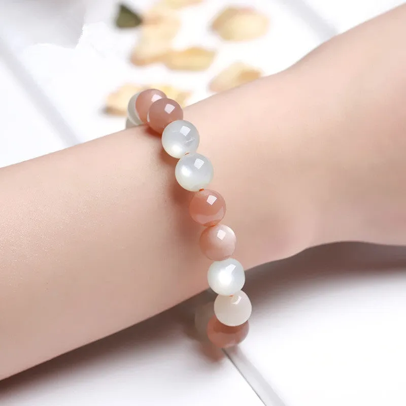 Moonstone Sunstone Crystal Bracelet