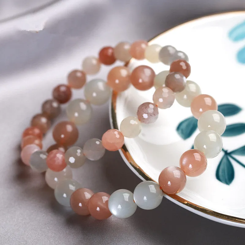 Moonstone Sunstone Crystal Bracelet