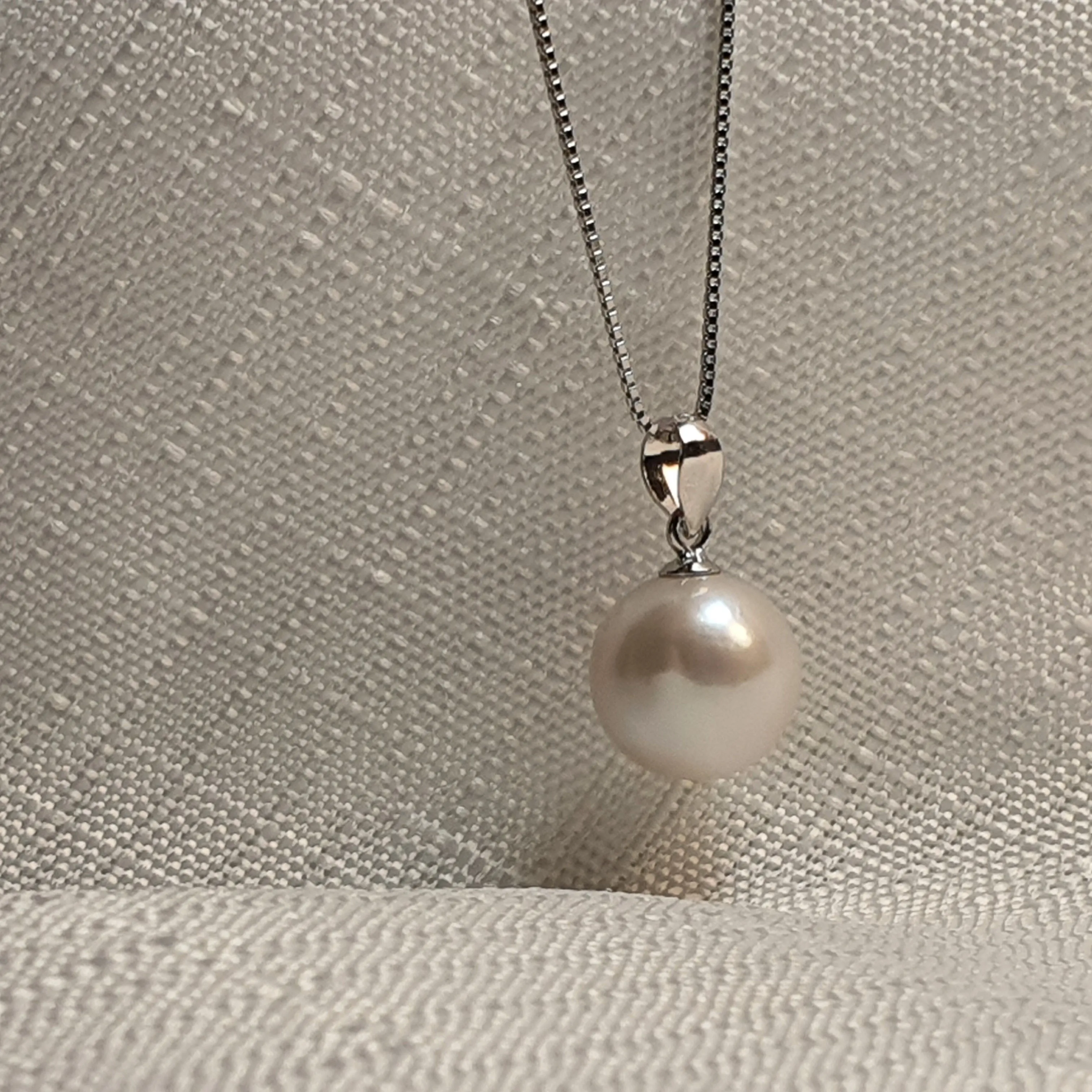 Multi-Coloured Baroque Pearl Pendant and Chain, Sterling Silver
