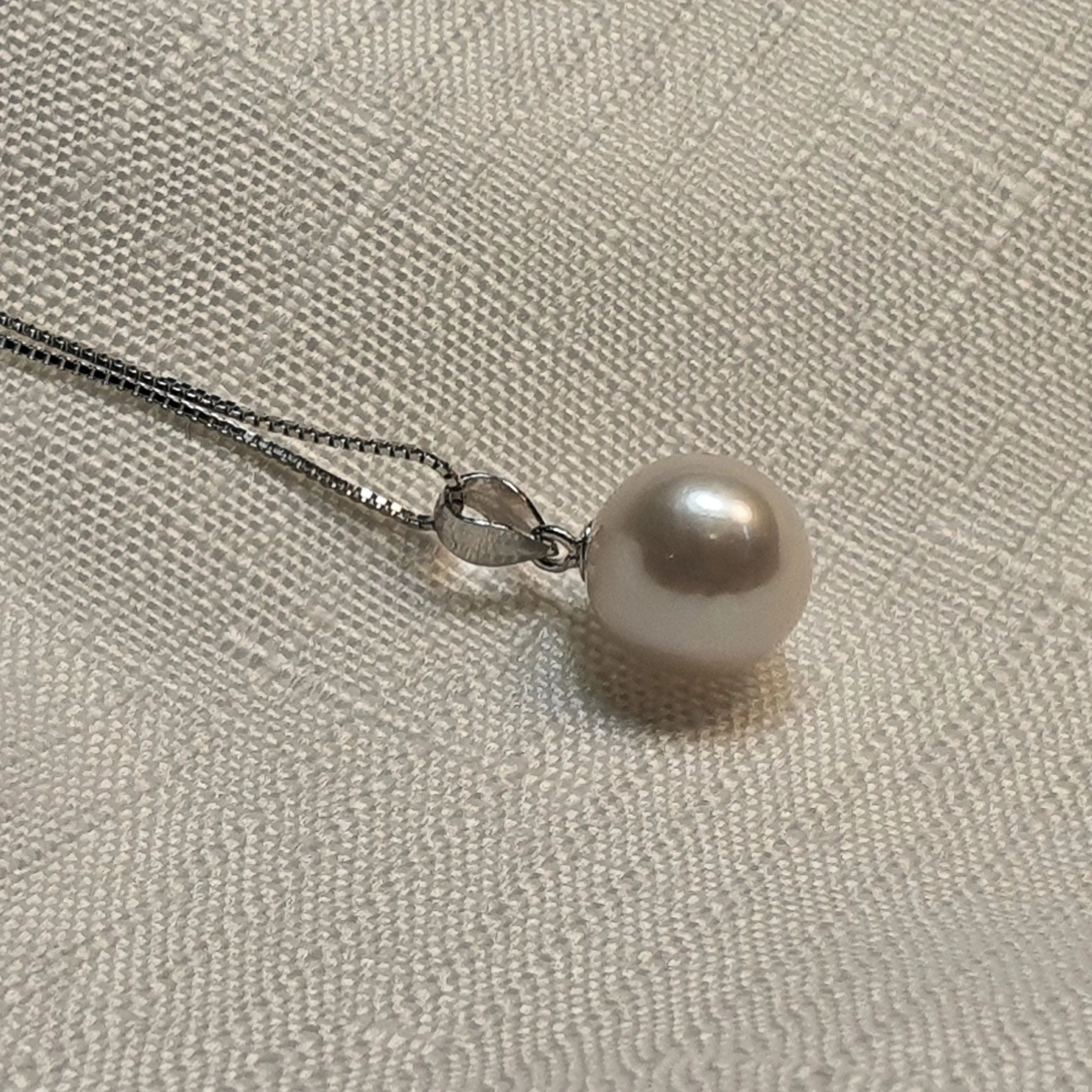 Multi-Coloured Baroque Pearl Pendant and Chain, Sterling Silver