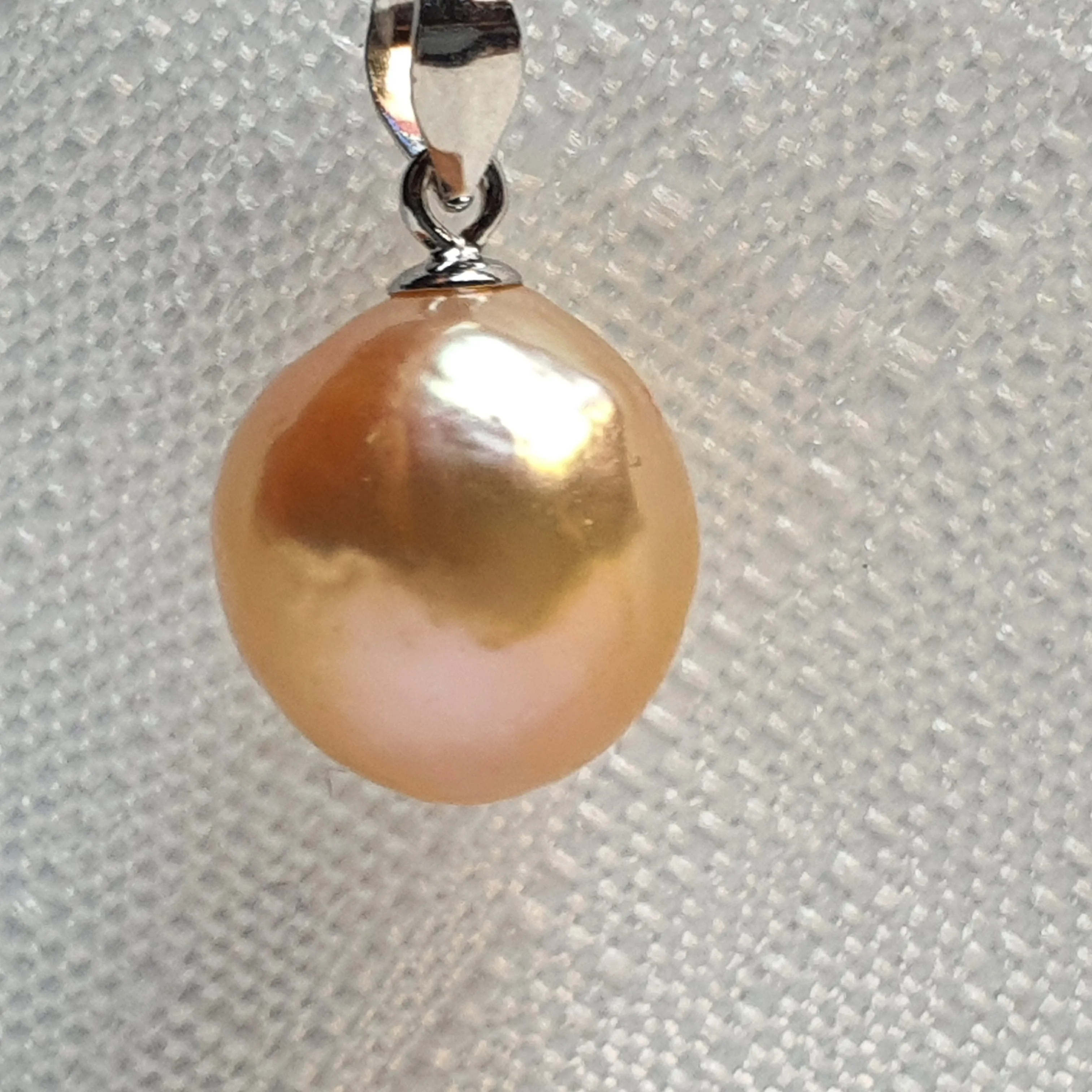 Multi-Coloured Baroque Pearl Pendant and Chain, Sterling Silver