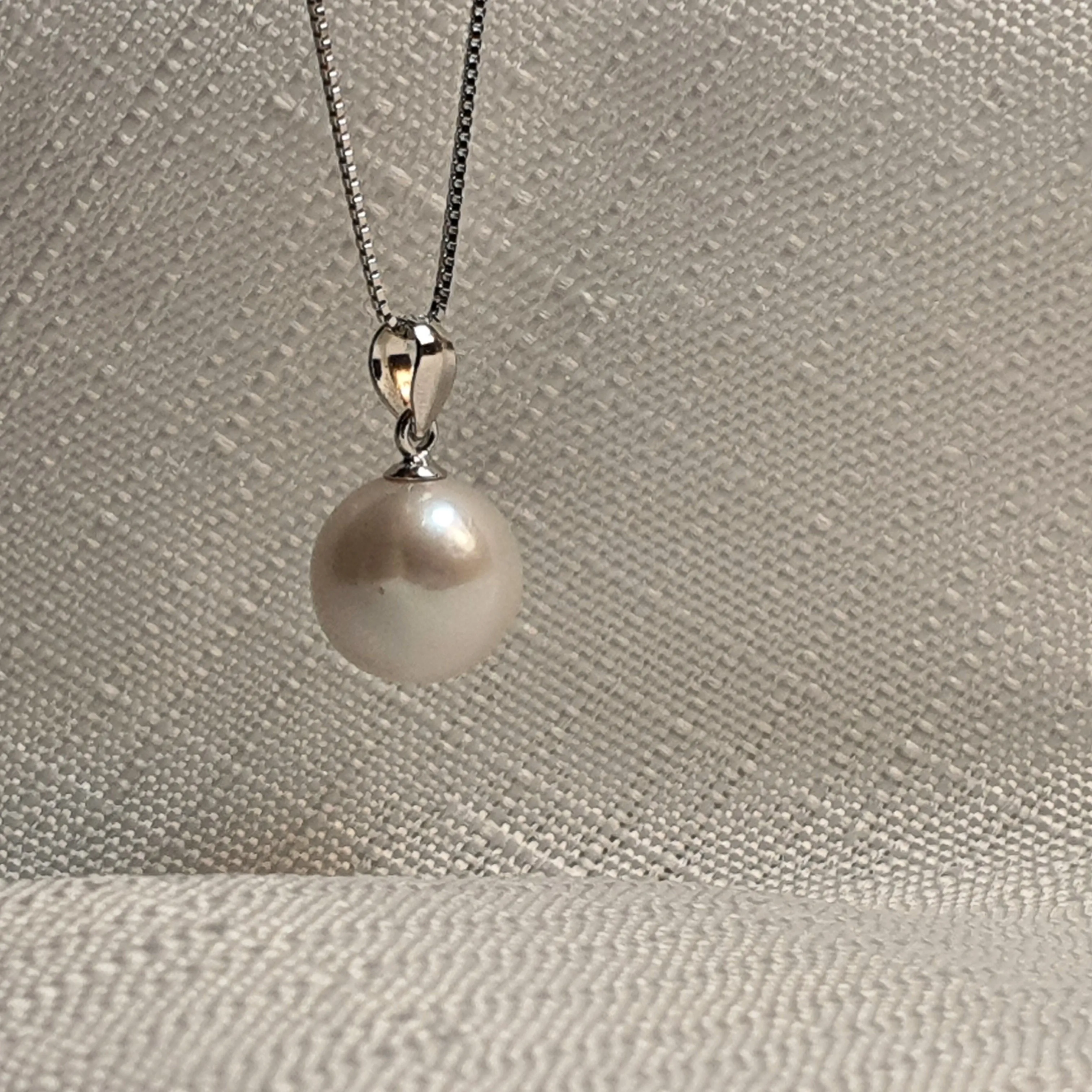 Multi-Coloured Baroque Pearl Pendant and Chain, Sterling Silver