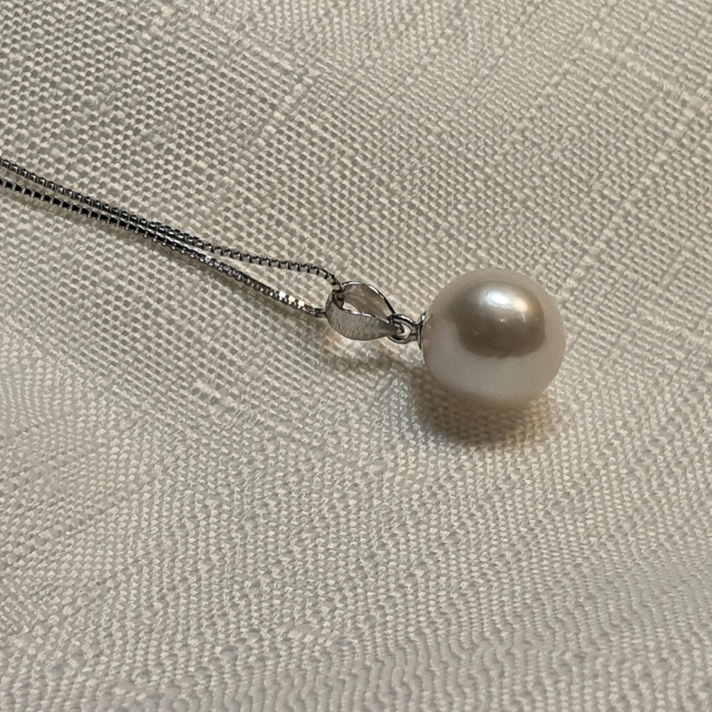 Multi-Coloured Baroque Pearl Pendant and Chain, Sterling Silver