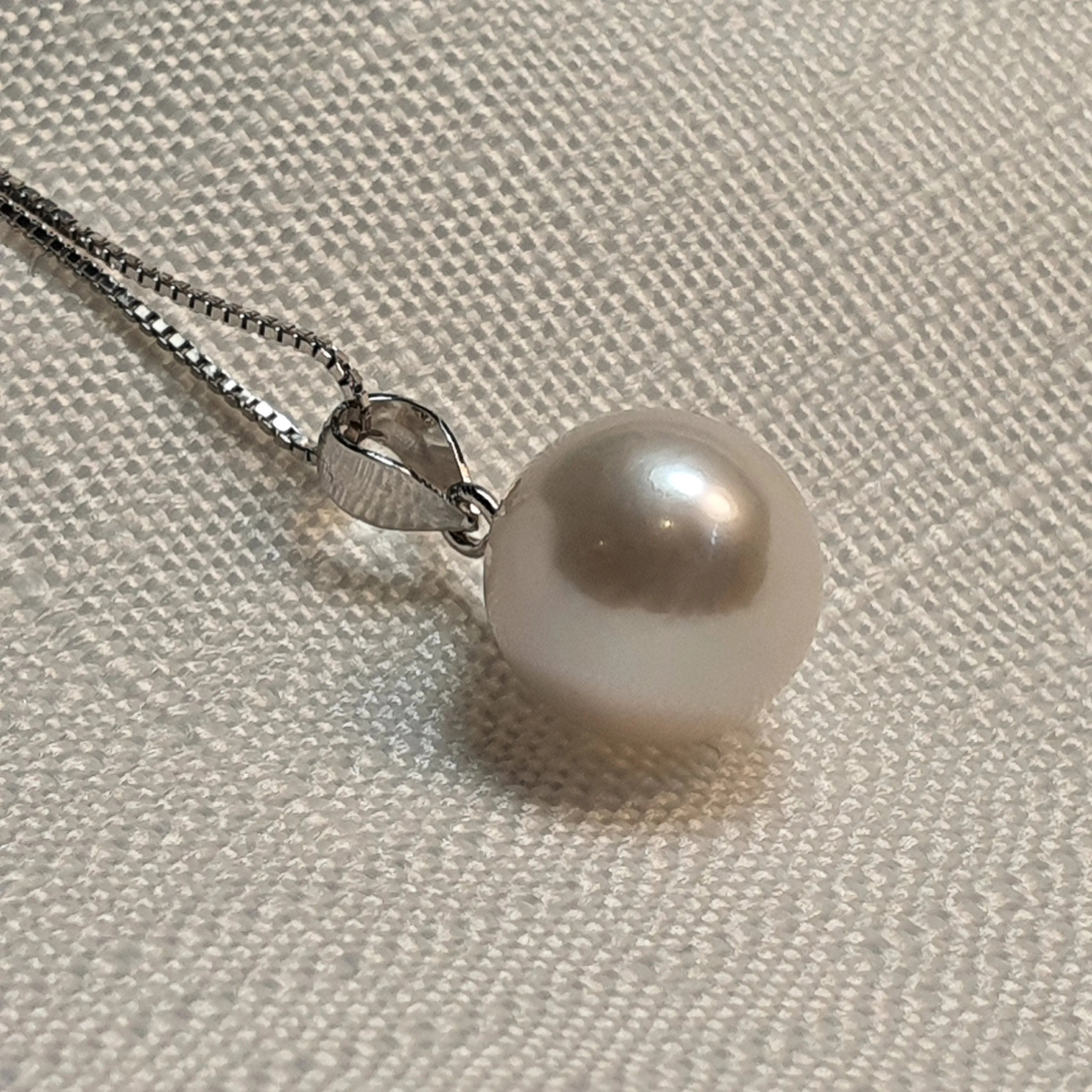 Multi-Coloured Baroque Pearl Pendant and Chain, Sterling Silver