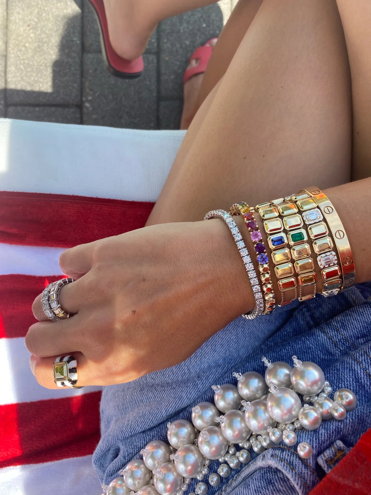 Multicolor/Goldstone™ Tennis Bracelet