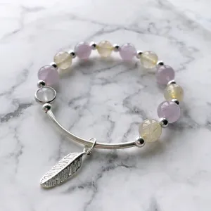 Natural Amethyst & Citrine Crystal Bracelet