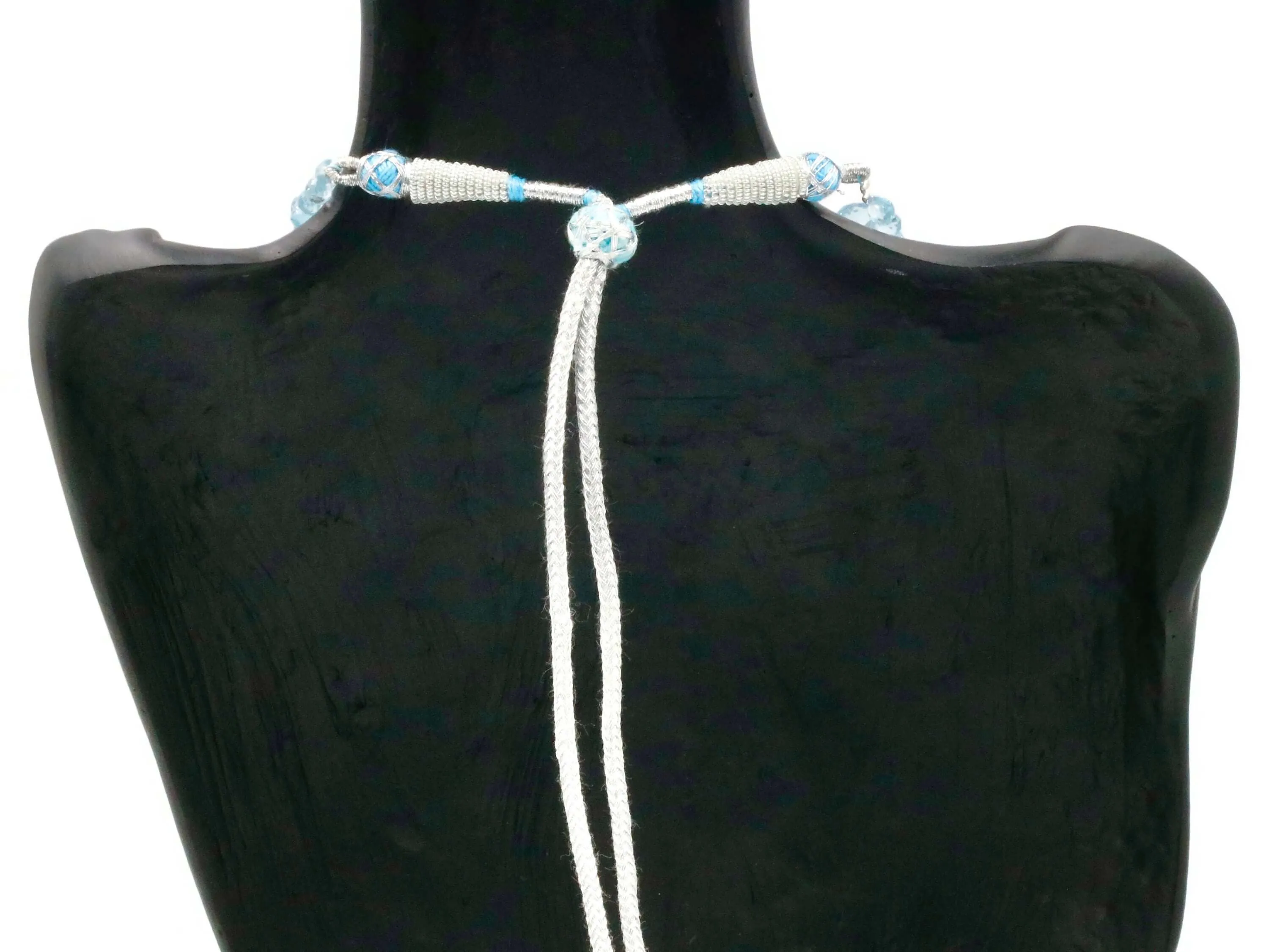 Natural Blue Topaz Necklace Beaded Natural Topaz Drops Necklace Topaz Faceted Necklace Blue Topaz Blue Topaz Faceted Necklace SKU 6142971