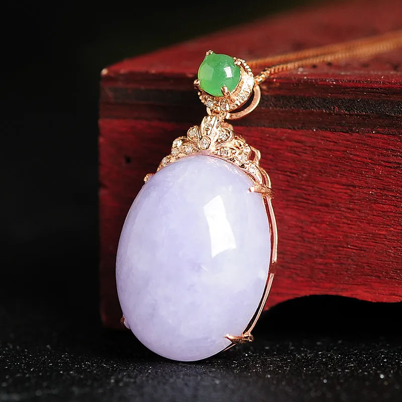 Natural Jade Pendant Jadeite Gold Pendant PT87
