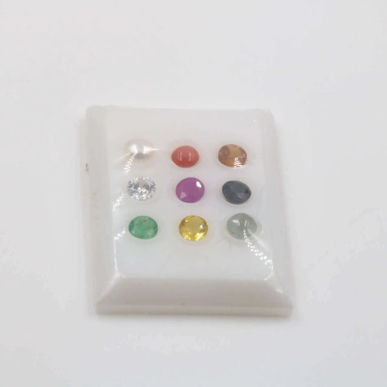 Natural Navratna Gemstone Navrathna Gems Nine gemstones necklace Nine gems necklace Ruby Sapphire necklace Emerald necklace SKU:114878