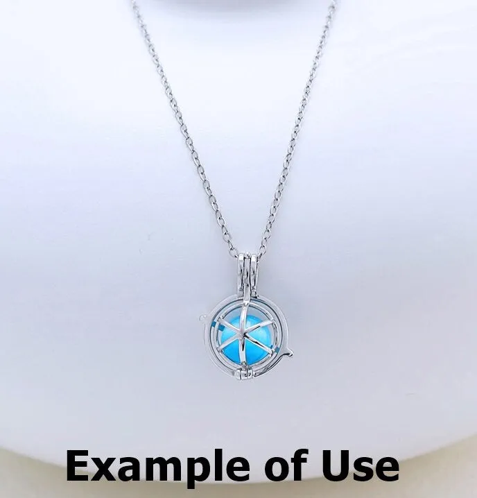 Necklace Pendant Blank Setting Star Charm 15x20mm Sterling Silver White Gold Fine 925 For One Pearl Prong DIY Jewelry Finding Wholesale 1pc