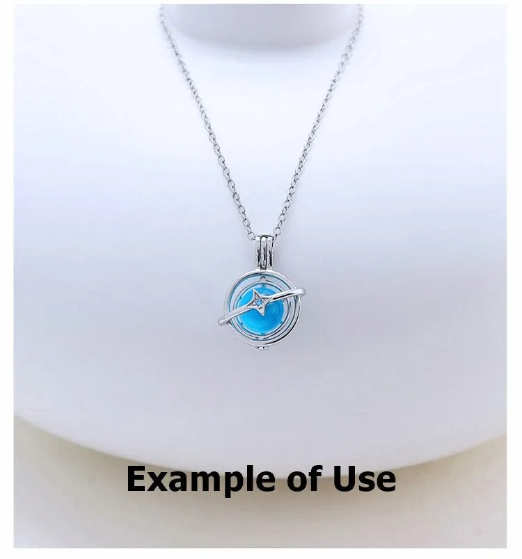 Necklace Pendant Blank Setting Star Charm 15x20mm Sterling Silver White Gold Fine 925 For One Pearl Prong DIY Jewelry Finding Wholesale 1pc