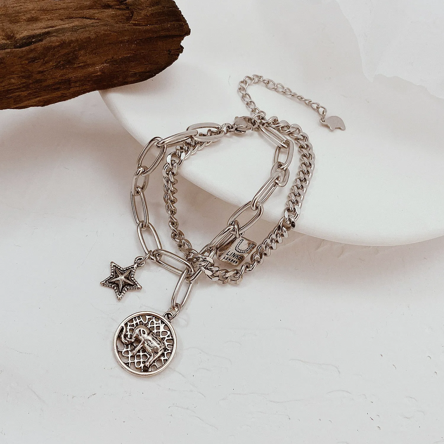 Net Red Temperament  Double-layer Chain Bracelet