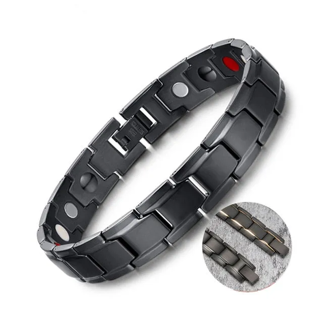 New Hot Men Magnetic Therapy Bracelet Classic Titanium Steel Anti-snoring Health Care Anti Snore Wrist Bracelet, Watch Your Sleep Pattern Improve