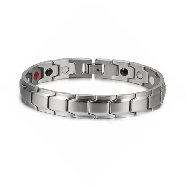 New Hot Men Magnetic Therapy Bracelet Classic Titanium Steel Anti-snoring Health Care Anti Snore Wrist Bracelet, Watch Your Sleep Pattern Improve