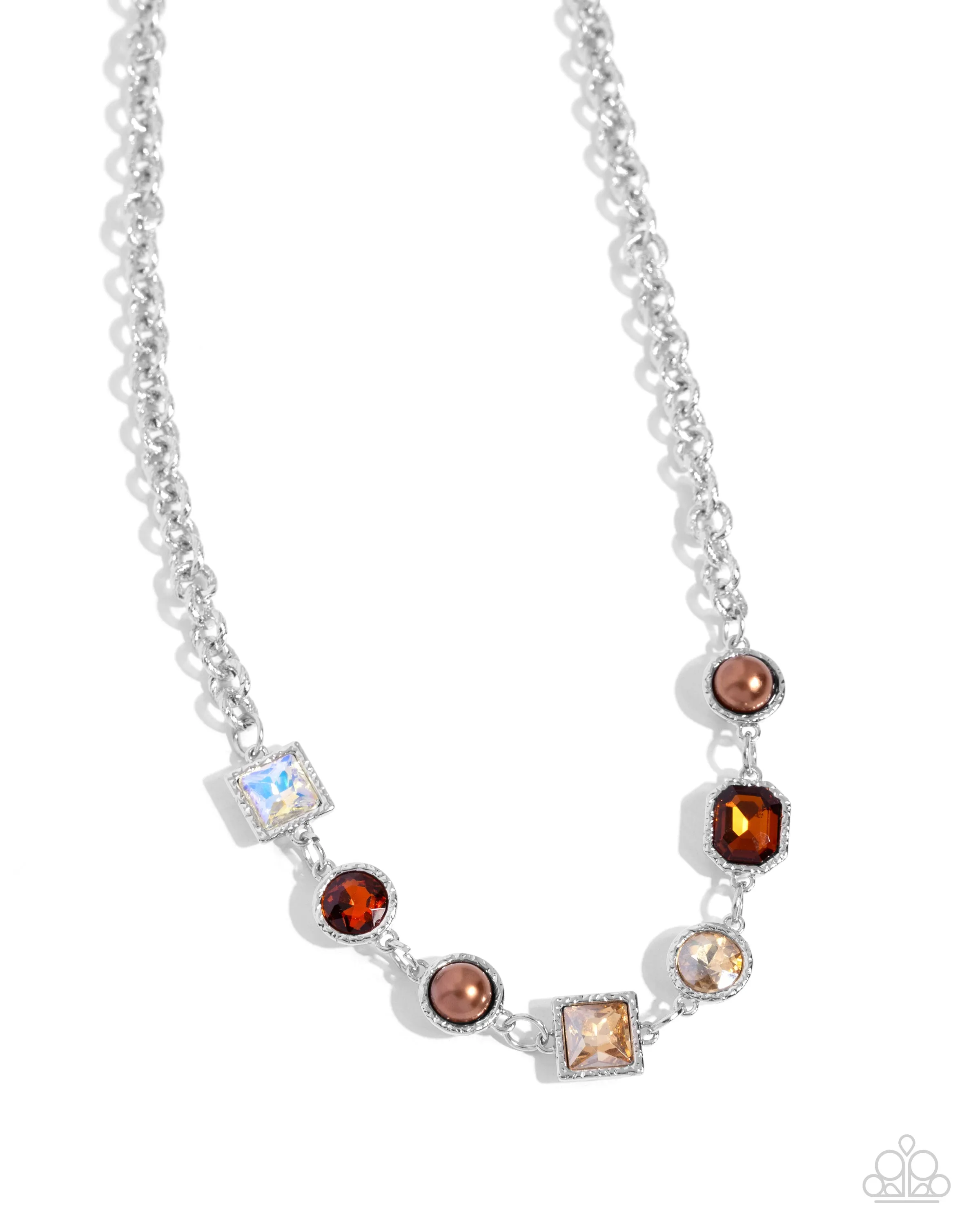 Paparazzi Bejeweled Bravado Necklace Brown
