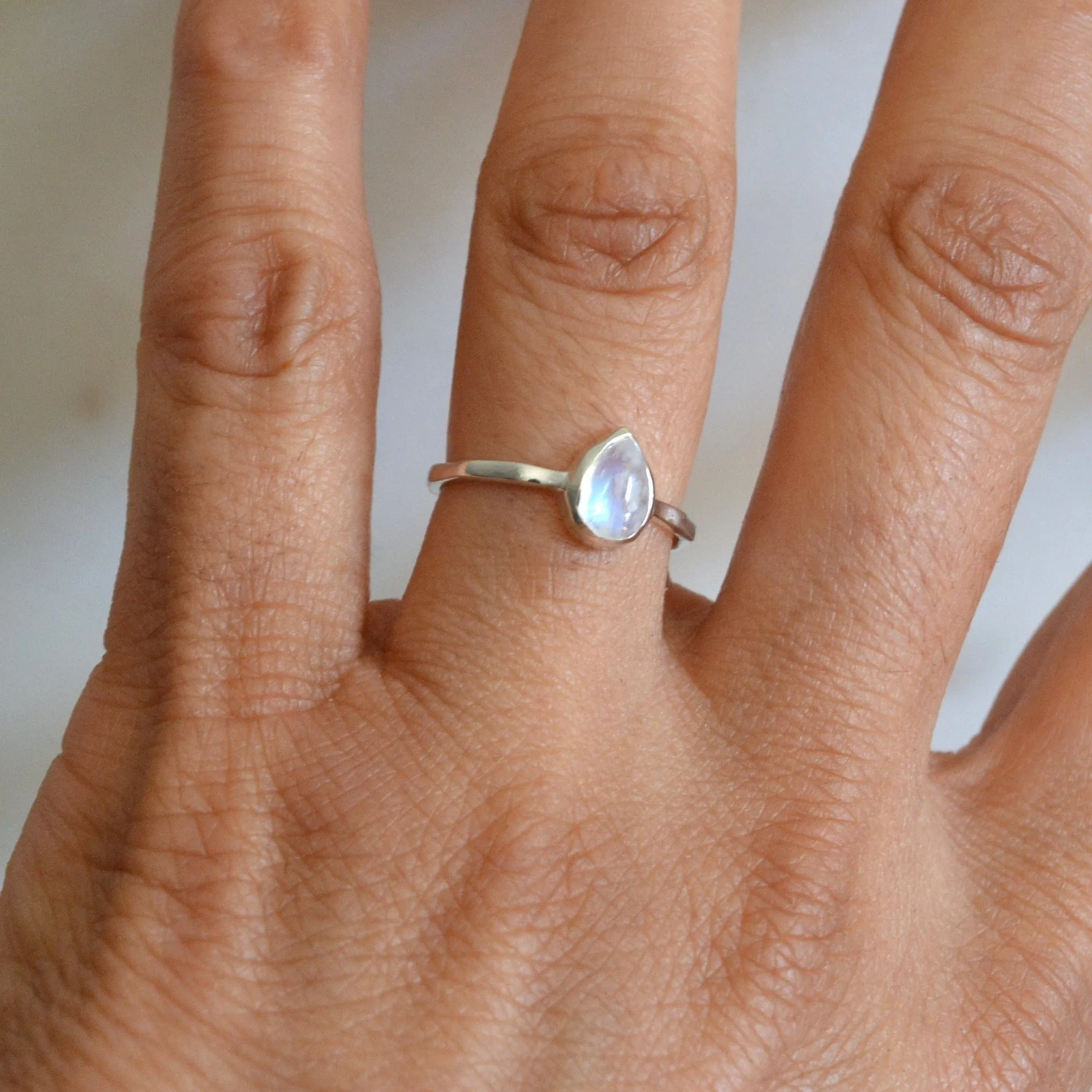 Pear Moonstone Ring