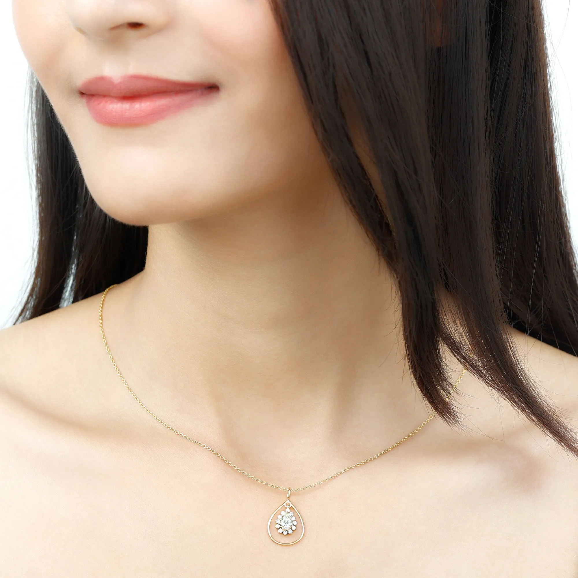 Pear Shape Lab Grown Diamond Teardrop Pendant Necklace