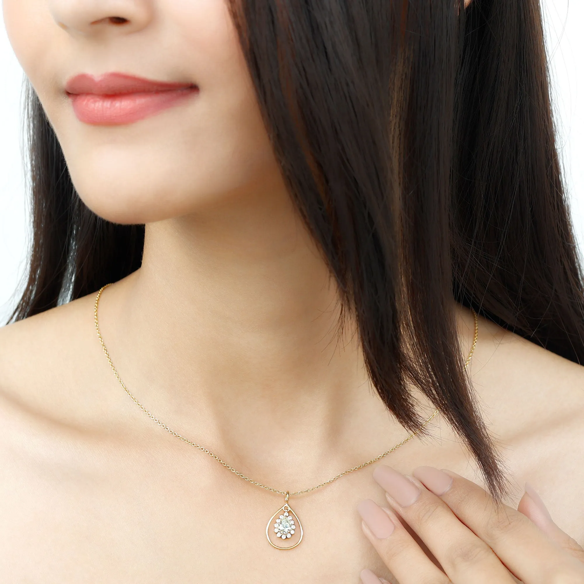 Pear Shape Lab Grown Diamond Teardrop Pendant Necklace