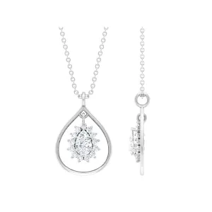 Pear Shape Lab Grown Diamond Teardrop Pendant Necklace