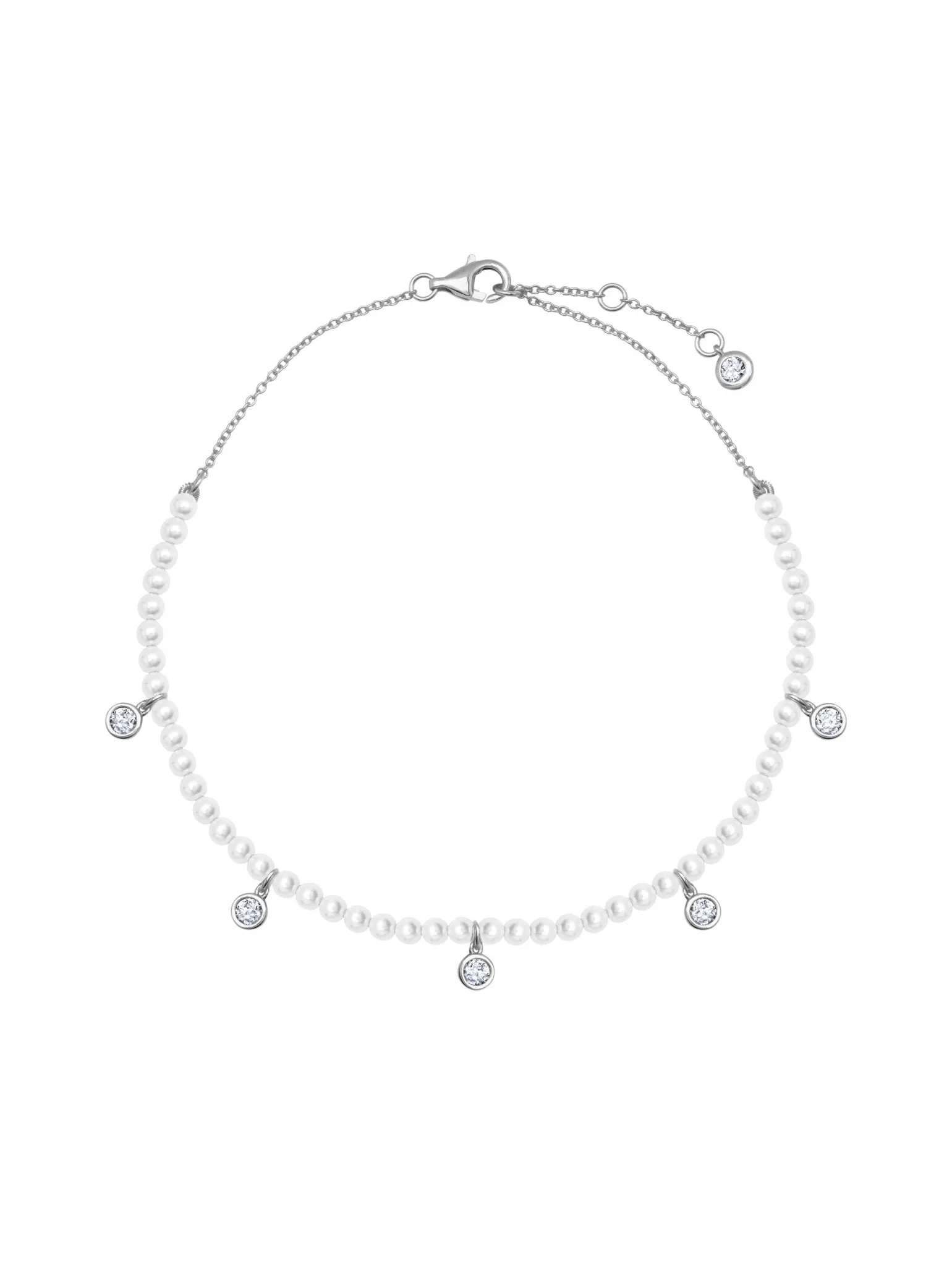 Pearl Anklet in Platinum