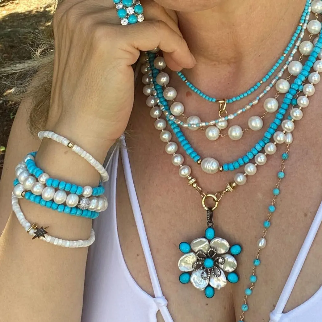 Pearl Bracelet with Disco Ball