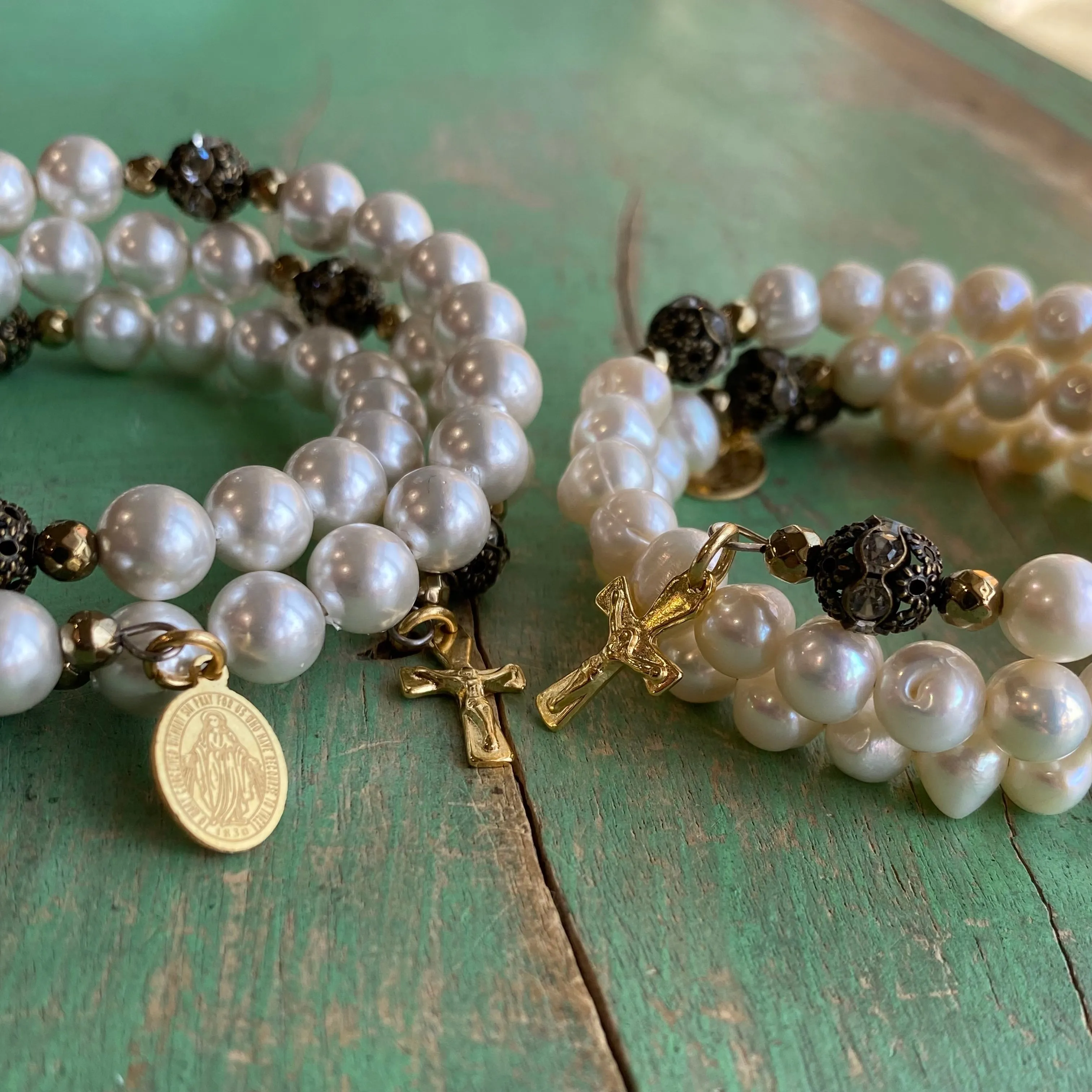 Pearl Rosary Wrap Bracelet