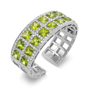 Peridot & Diamond Cuff Bracelet