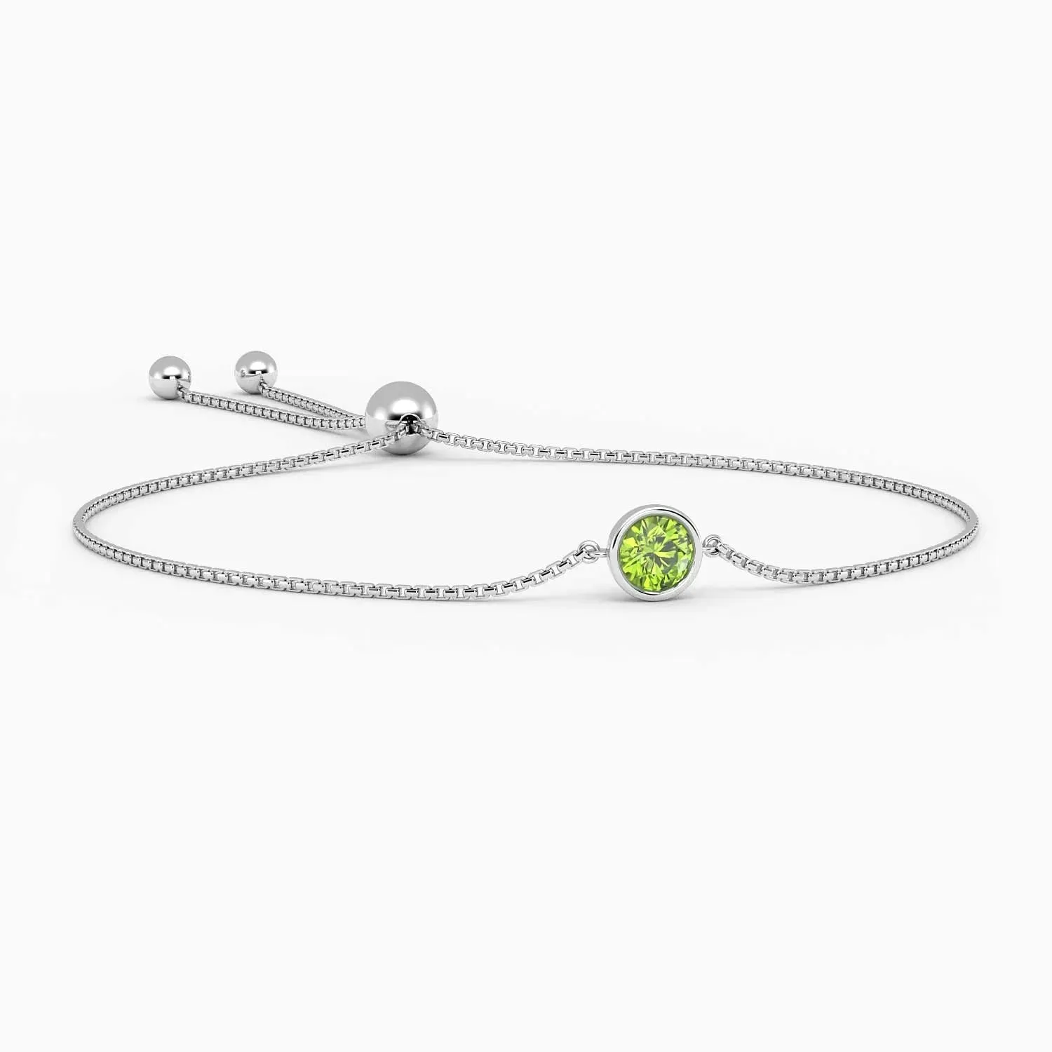 Peridot Bracelet | Bezel Set Round Design by Irosk ®
