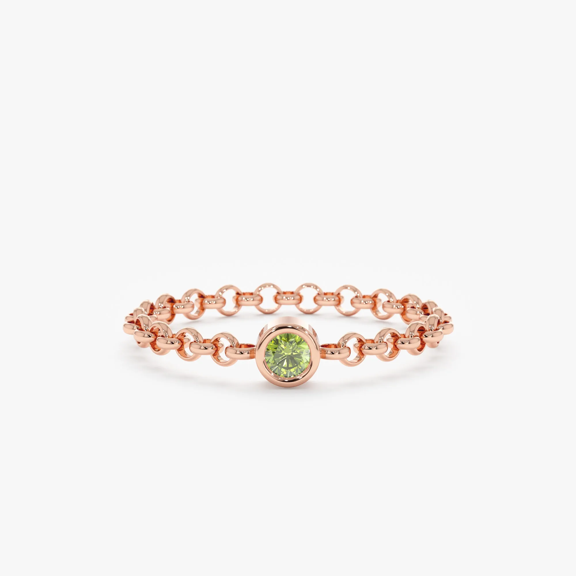 Peridot Chain Ring, Adriana