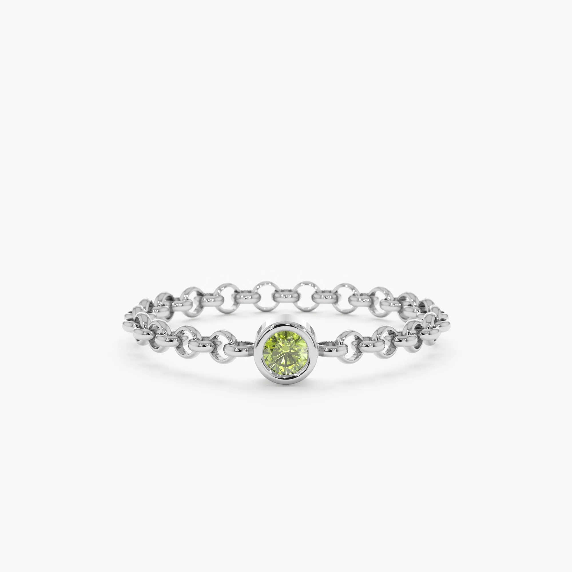 Peridot Chain Ring, Adriana