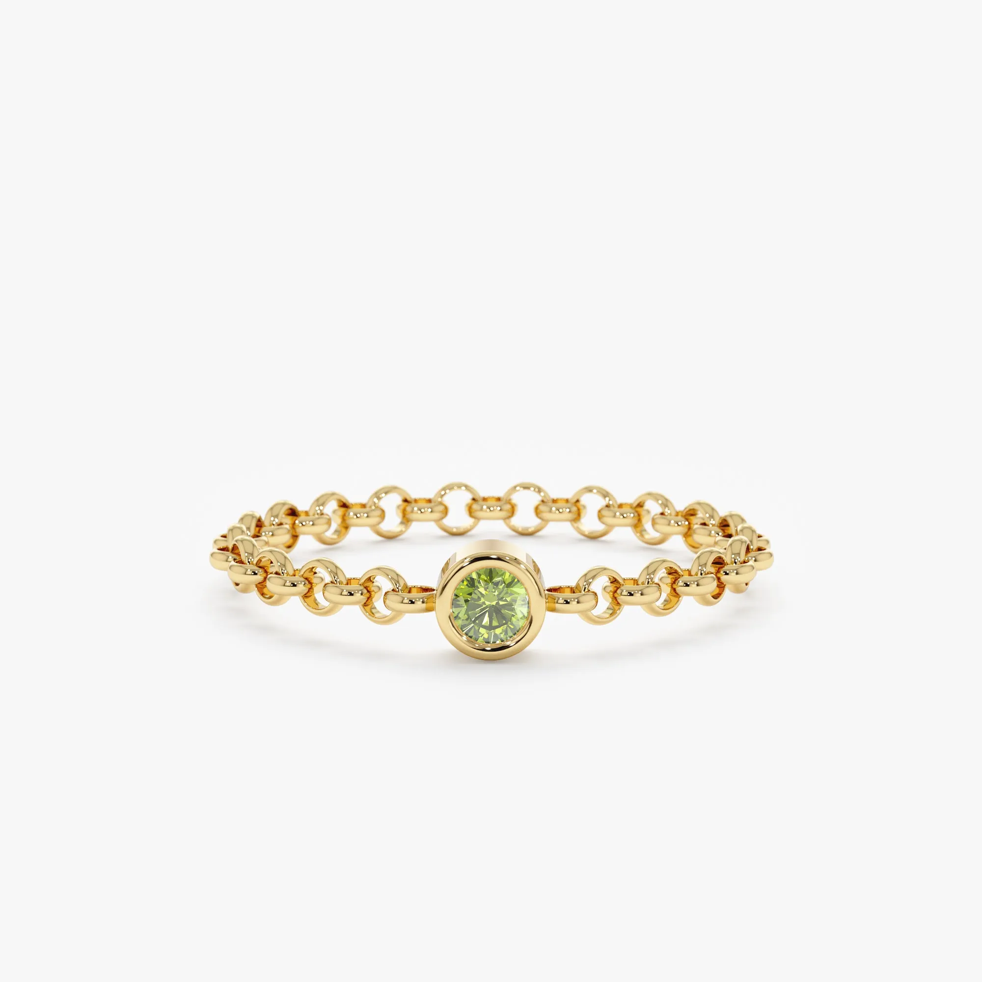 Peridot Chain Ring, Adriana