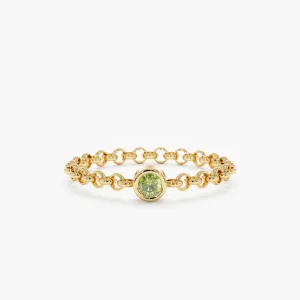 Peridot Chain Ring, Adriana