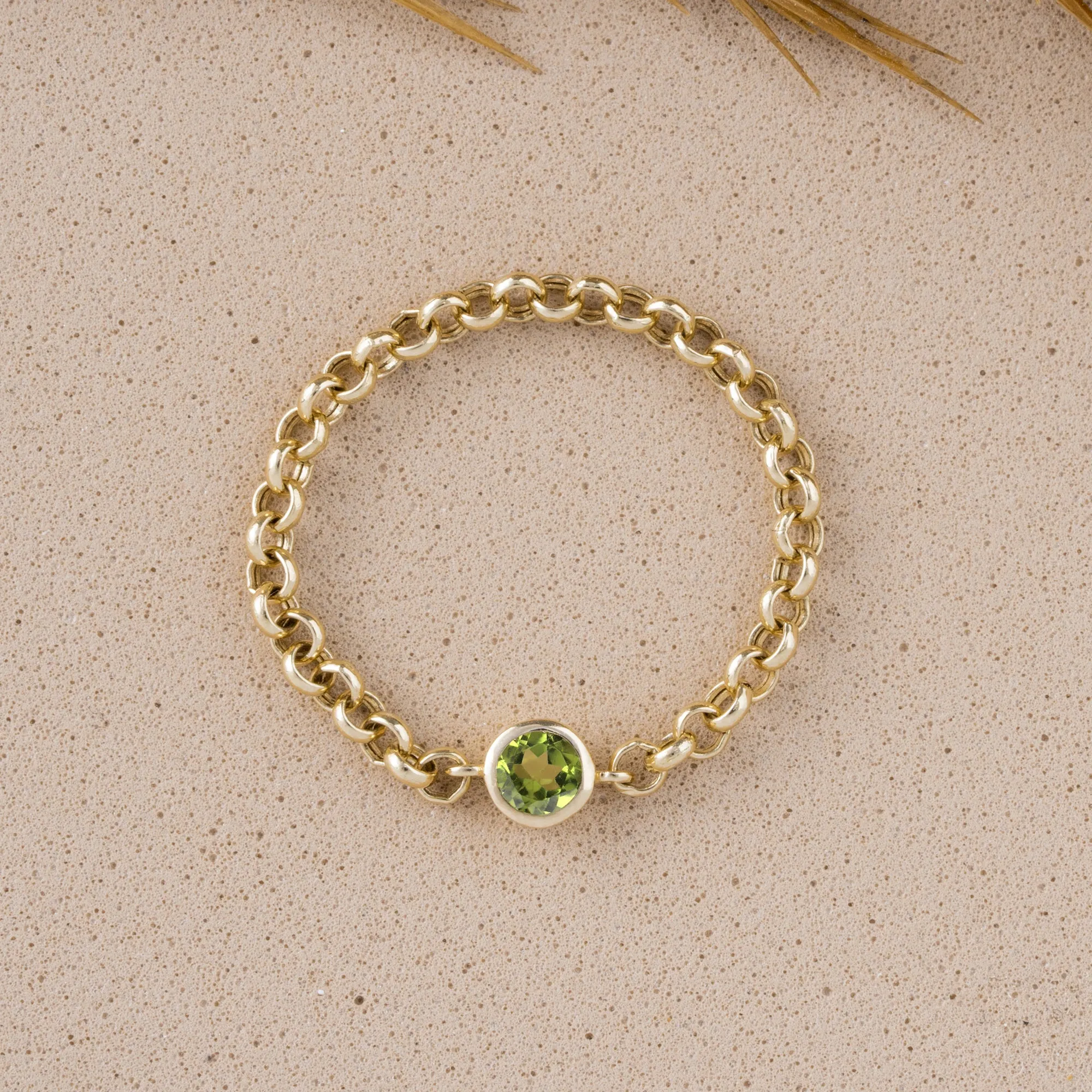 Peridot Chain Ring, Adriana
