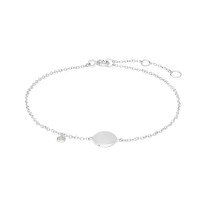 Peridot Gravur Armband in 925 Sterling Silber