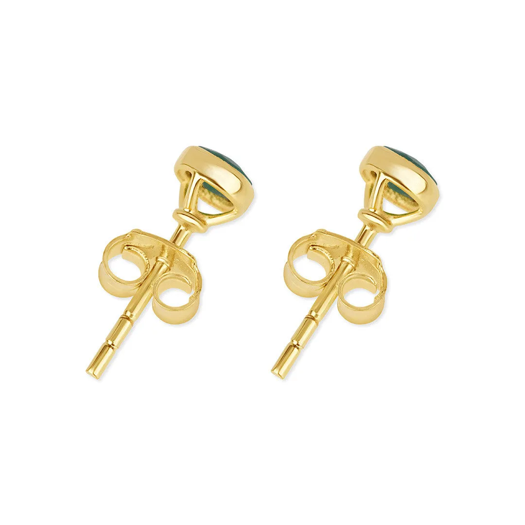 Peridot Mini Stud Earrings | Gold - August