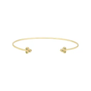 Peridot Trilogie Geometrischer Armreif in 9ct Gelb Gold