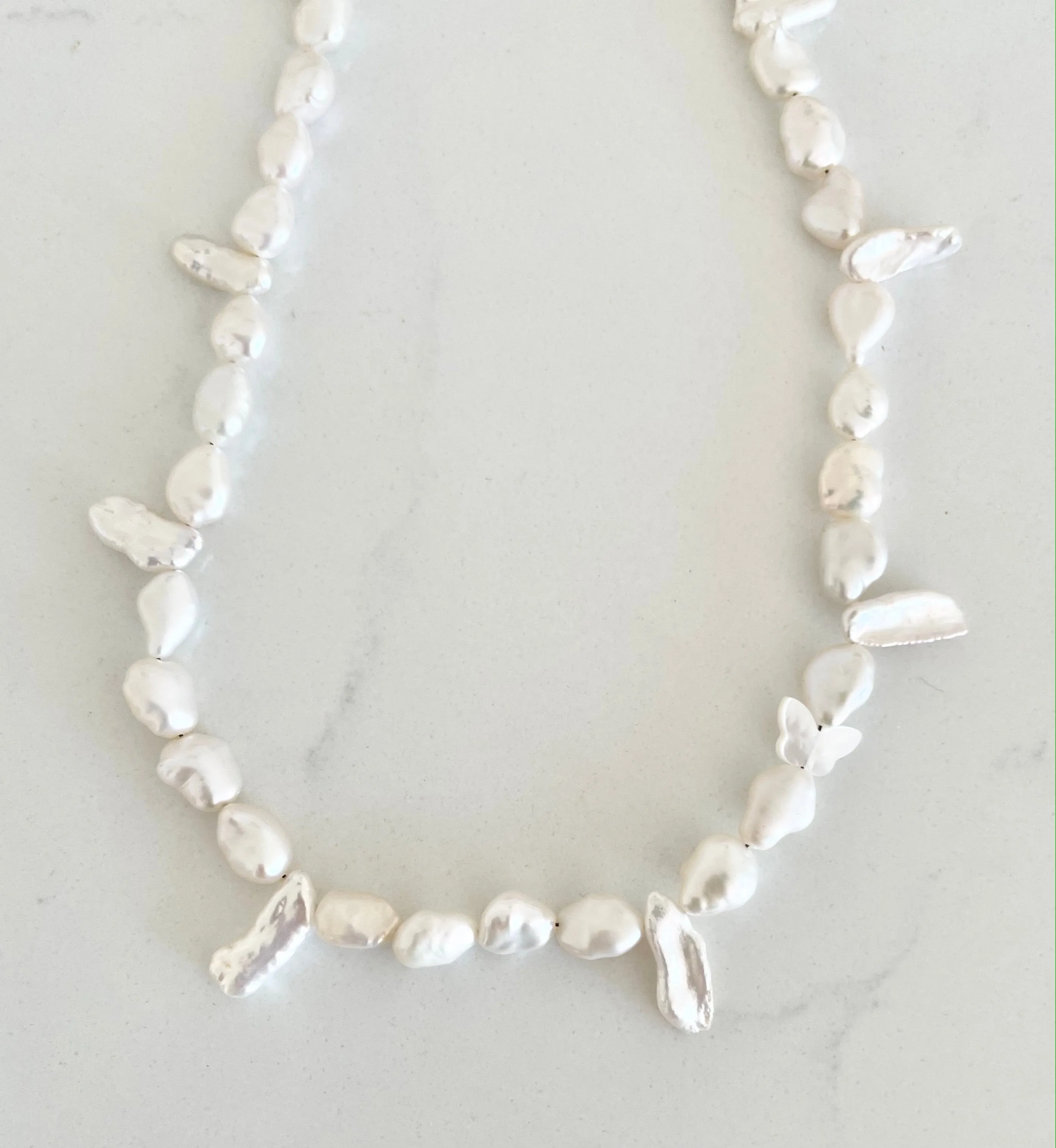 Petite Wings Pearl Necklace