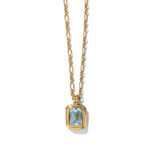 Petra Necklace, Blue Topaz, Gold