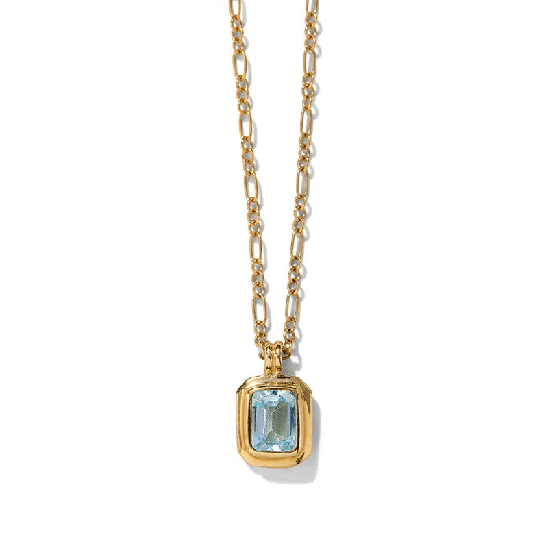 Petra Necklace, Blue Topaz, Gold