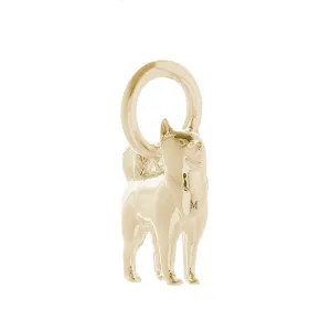 Pomsky Solid Gold Dog Charm