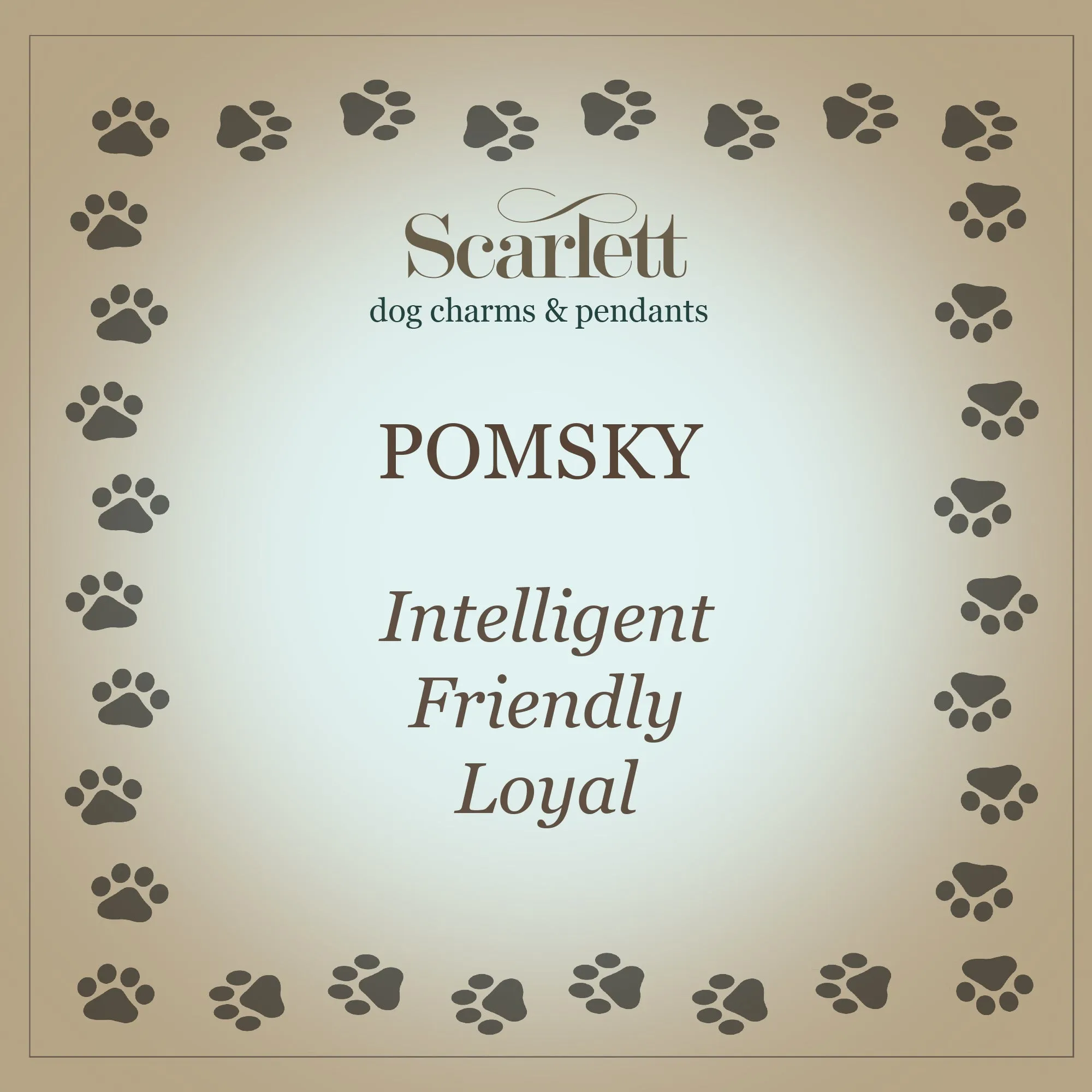Pomsky Solid Gold Dog Charm