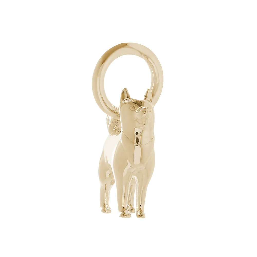 Pomsky Solid Gold Dog Charm